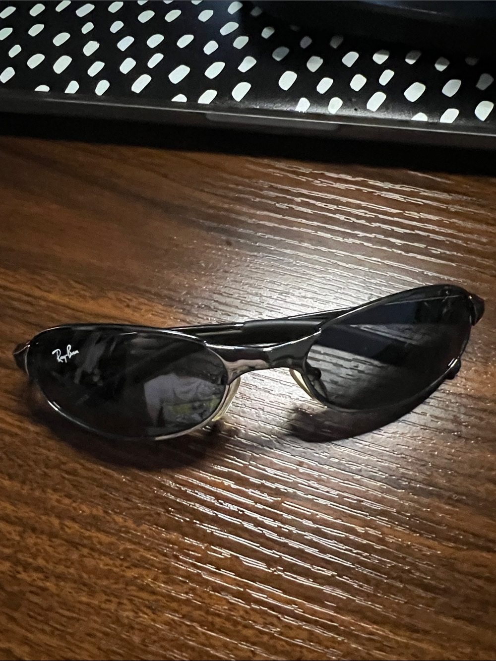 Ray-Ban Black Silver Wrap Sunglasses